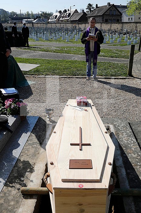 Funeral at Evreux graveyard, France during COVID-19 epidemic.