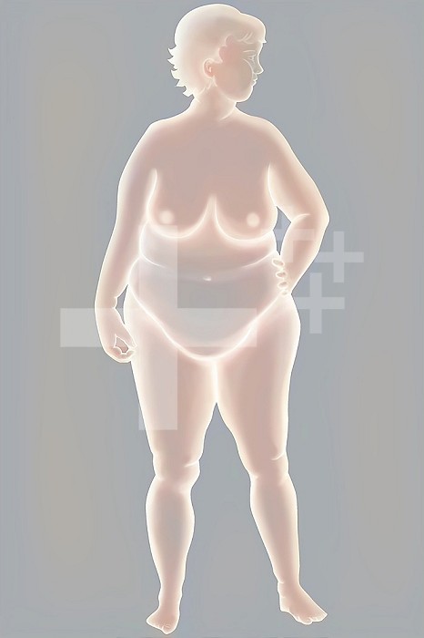 Three kinds of obesity : android obesity (abdomen only), gynecoid obesity (pelvis and thighs only) and mixed obesity (abdomen, pelvis and thighs).
