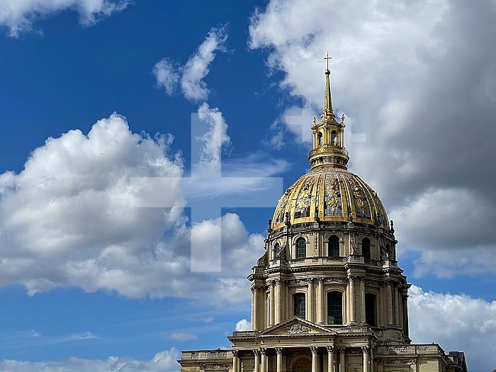 Dome of the Invalides in France in Paris, containing the tomb of Napoleon 1st.