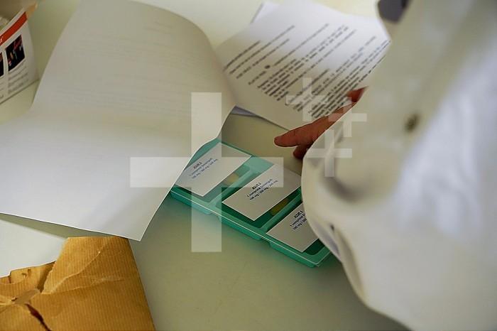 Antiretrovirals prepared for a patient admitted to the emergency room of a university hospital. The young girl was pricked by a needle, without her knowledge, during an evening in a bar and fears an injection of drug. Emergency treatment was given to him for four days to prevent possible transmission of HIV.
