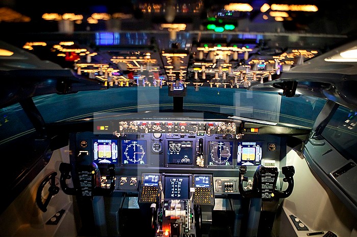 Flight simulator used for the treatment of fear in aircraft, stress management and phobias.