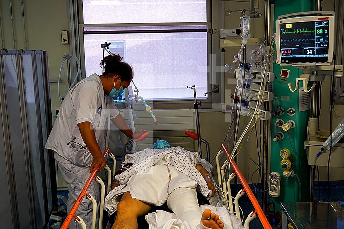 Shock room in the intensive care unit of a university hospital.