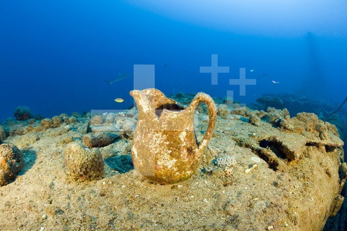 Artifacts from the USS Apogon Submarine shipwreck in the Marshall Islands, Bikini Atoll, Micronesia, Pacific Ocean.