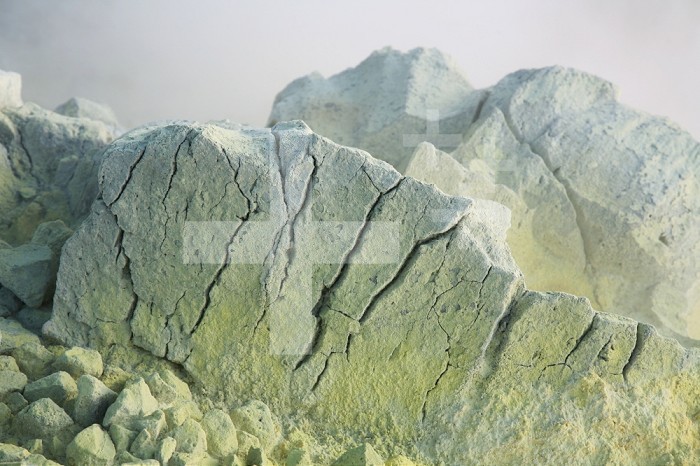 Fumarole deposits on Vulcano Volcano, Eolian Islands, Italy.