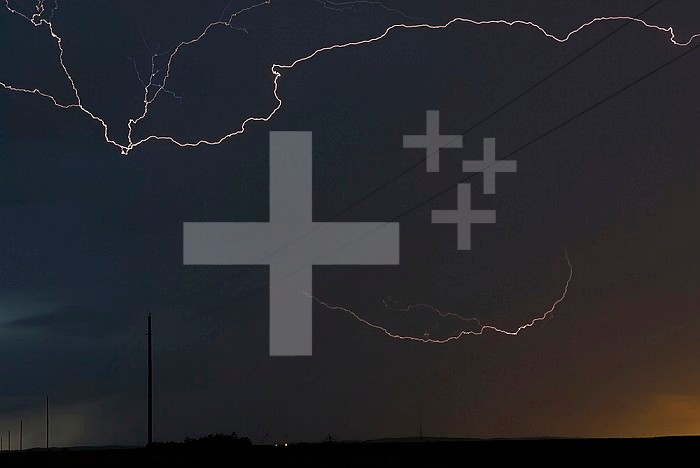Intercloud lightning during a thunderstorm in western Nebraska.