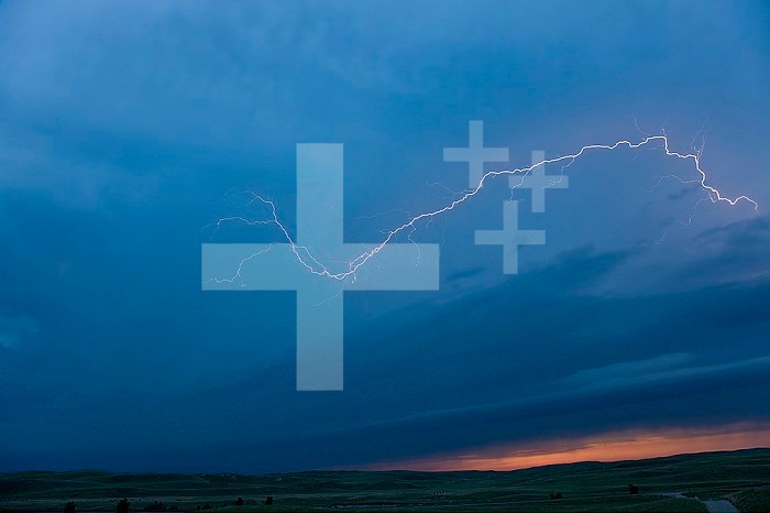 Intracloud lightning from a thunderstorm in central Nebraska, USA.