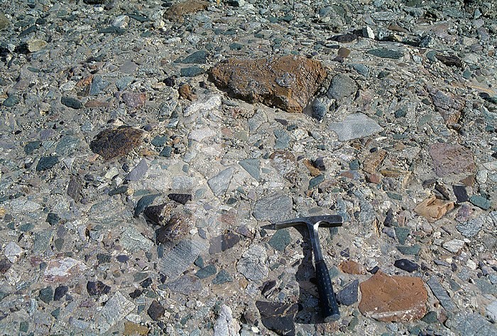 Debris flow deposit, California, USA.