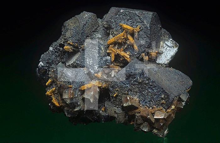Galena (PbS) with Quartz, Tsumeb Mine, Namibia, Africa.