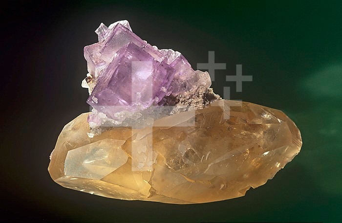 Calcite crystals with Flourite, Illinois, USA.