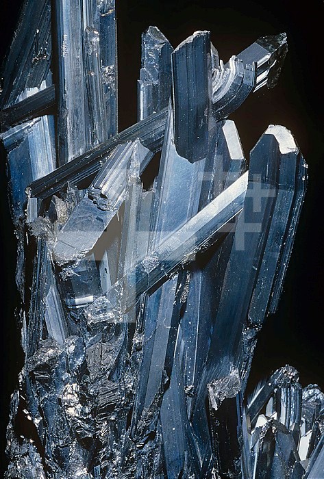 Stibnite (Sb2S3), an ore of Antimony, Japan.