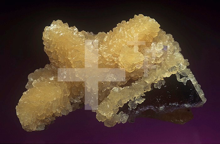 Benstonite crystals on Fluorite, Illinois, USA.