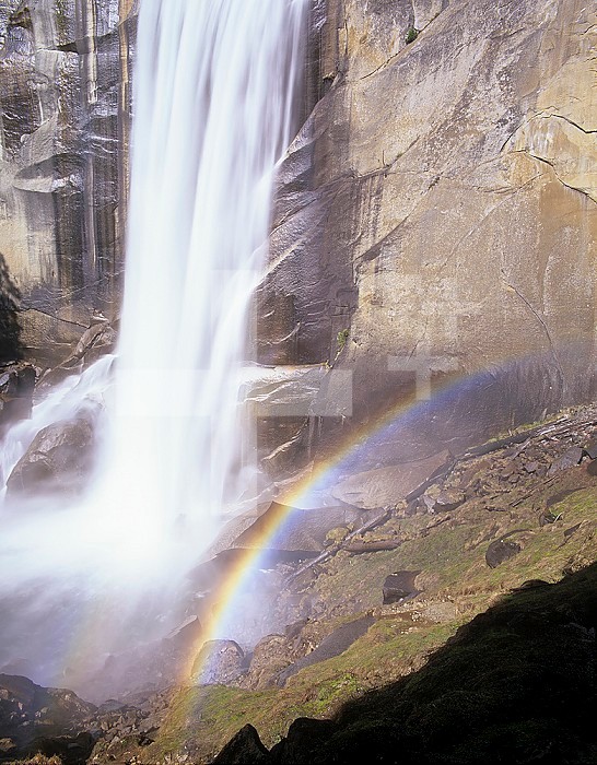 Vernal Falls with a rainbow at its base, Yosemite National Park, California, USA.