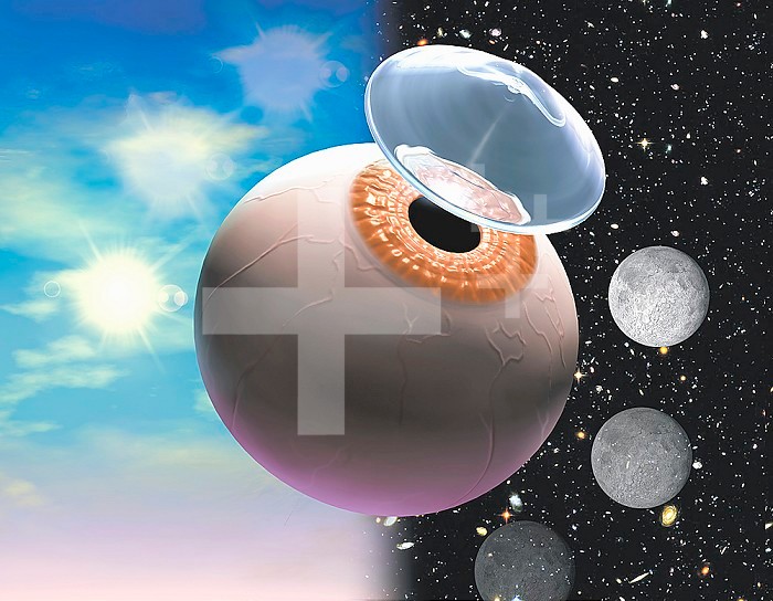 Artists conception of a contact lenses that can be used for a 24 hour period.