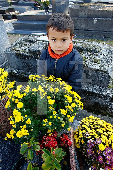 Child in graveyard