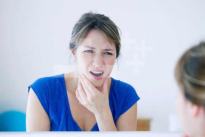 Woman with a toothache